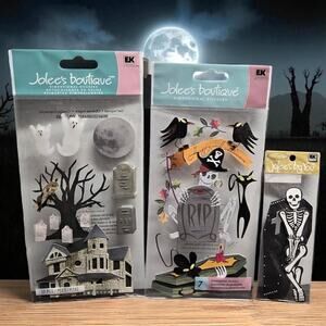 Halloween Sticker Lot: Jolee's Creepy Crows 2002 Series 1 Skeleton Haunted House